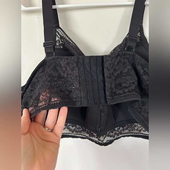 Knix Lace Longline Bra Size XXXXL+ Gilded Black Wireless Lightly Padded - Picture 6 of 8
